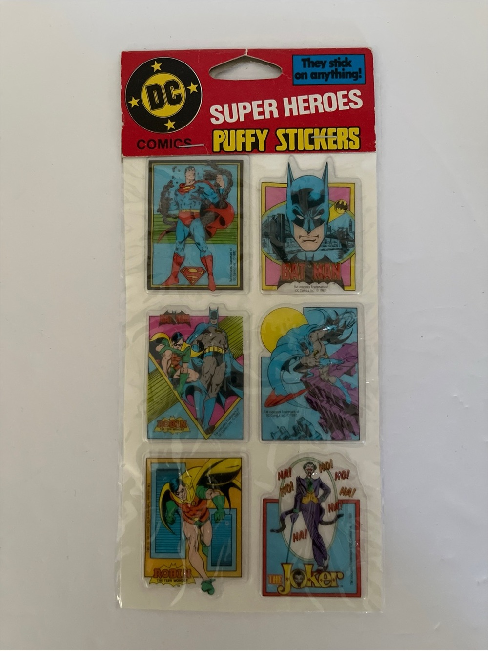 Vintage Batman Puffy Stickers New
